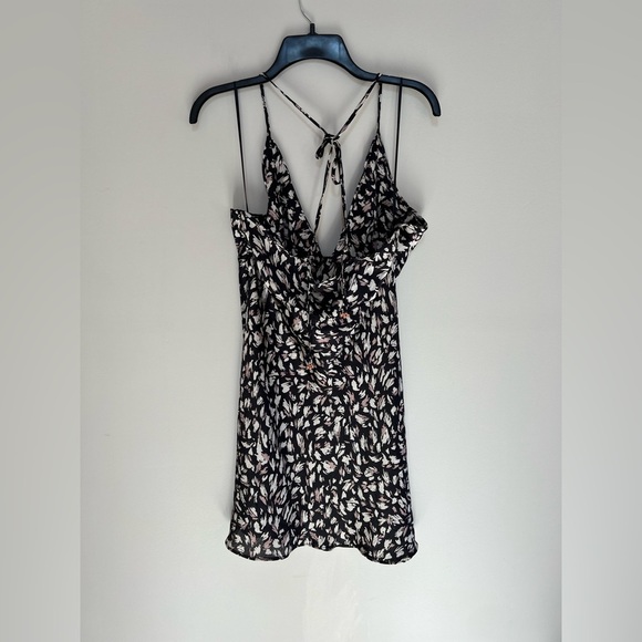 FREE PEOPLE x Initimately NWT Hang On Halter Printed Slip Dress, Black + White,L - Picture 3 of 15